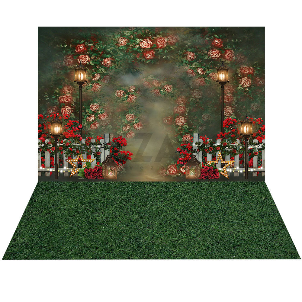 Avezano The Spring Rose Garden 2 pcs Set Backdrop-AVEZANO